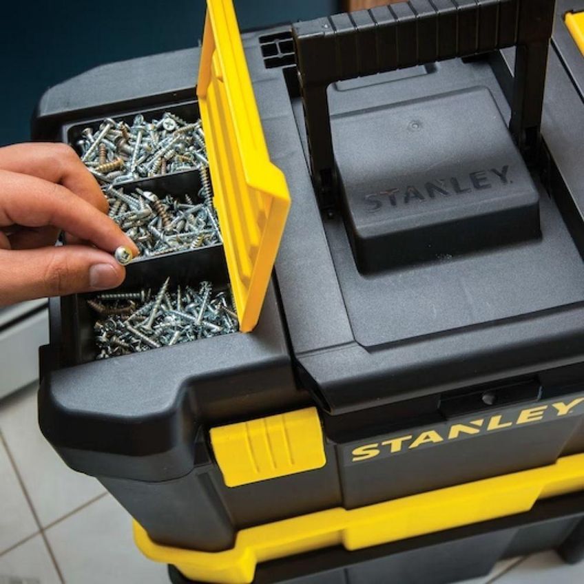 Caixa Organizadora Com Rodas Stst18631 Com Bandejas Removíveis Stanley Inox - imagem 4