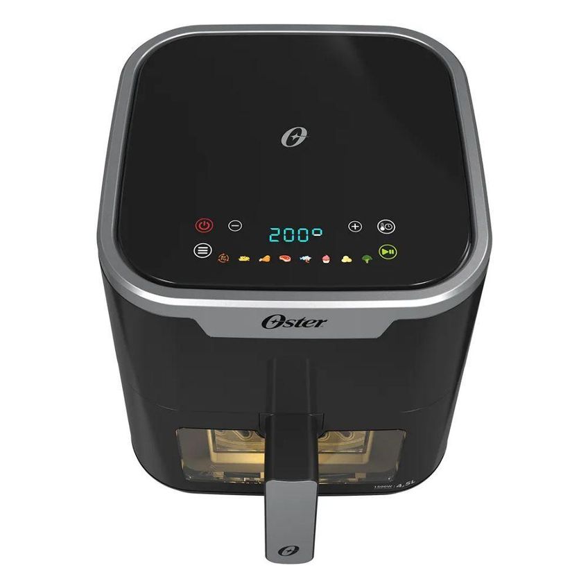 Fritadeira Sem Óleo Oster Digital Touch Ofrt920 4,5l 1500w Visor Transparente Preto 220v - imagem 4