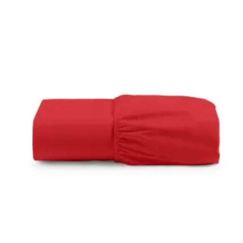 Kit Lençol Solteiro Egípcio Micropercal 600 Fios 100% Poliéster 4 Peças Azul E Vermelho E Rosê - imagem 3