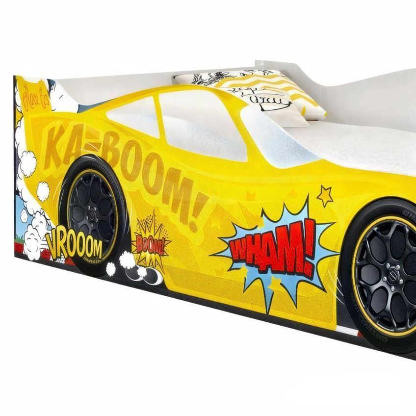 Cama Solteiro Infantil Carro Kaboom Stylo MDF Amarelo Casah - imagem 3