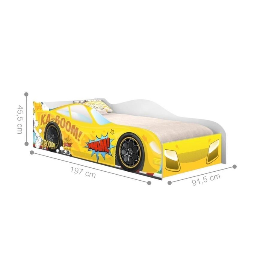 Cama Solteiro Infantil Carro Kaboom Stylo MDF Amarelo Casah - imagem 5
