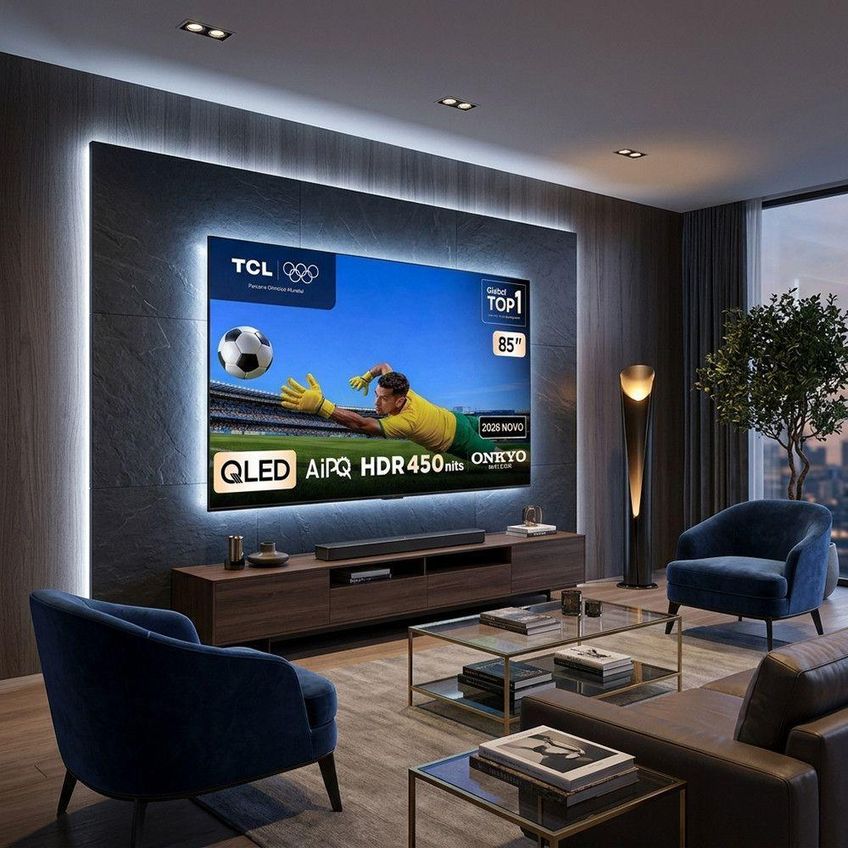 Smart TV TCL P7L 85 Polegadas 4K Ultra HD QLED Preto Google TV Bivolt - imagem 4