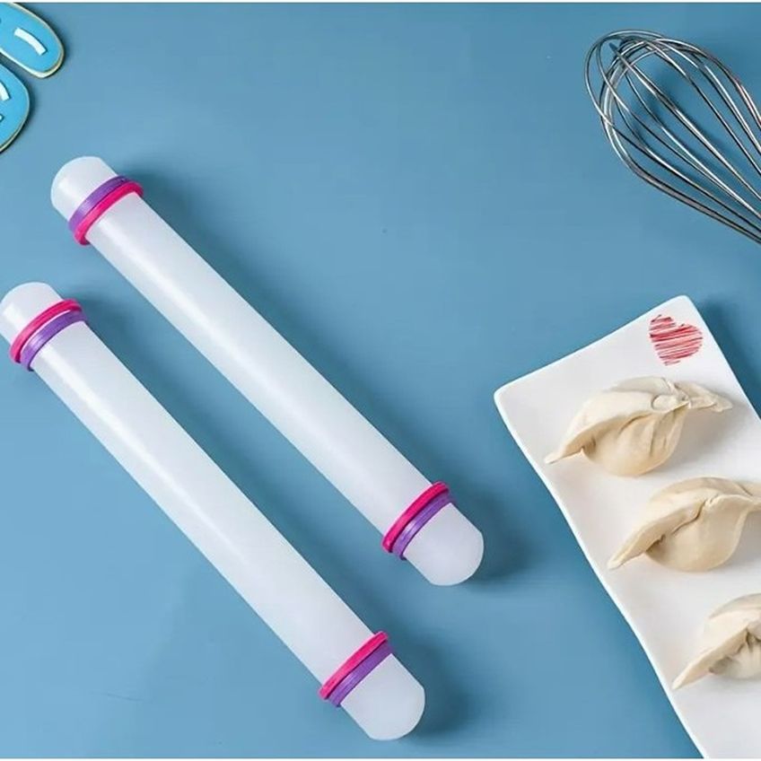 Rolo Nivelador Para Pasta Americana E Biscuit 30cm Com Anéis - imagem 4