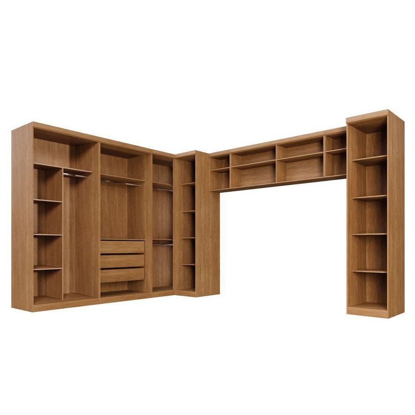 Guarda Roupa Modulado Linha Dallas 9 Portas De Bater 3 Gavetas Mdp Cinamomo Benetil Móveis - imagem 3