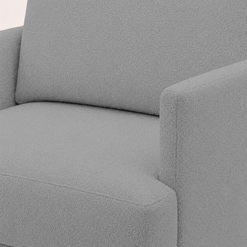 Poltrona Decorativa Serena Com Almofada Solta Bouclé Premium Confortável Bege Ammê Estofados - imagem 5