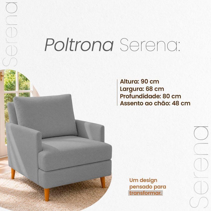 Kit 2 Poltronas Decorativas Serena Bouclé Premium Pés Palito Café Ammê Estofados - imagem 3