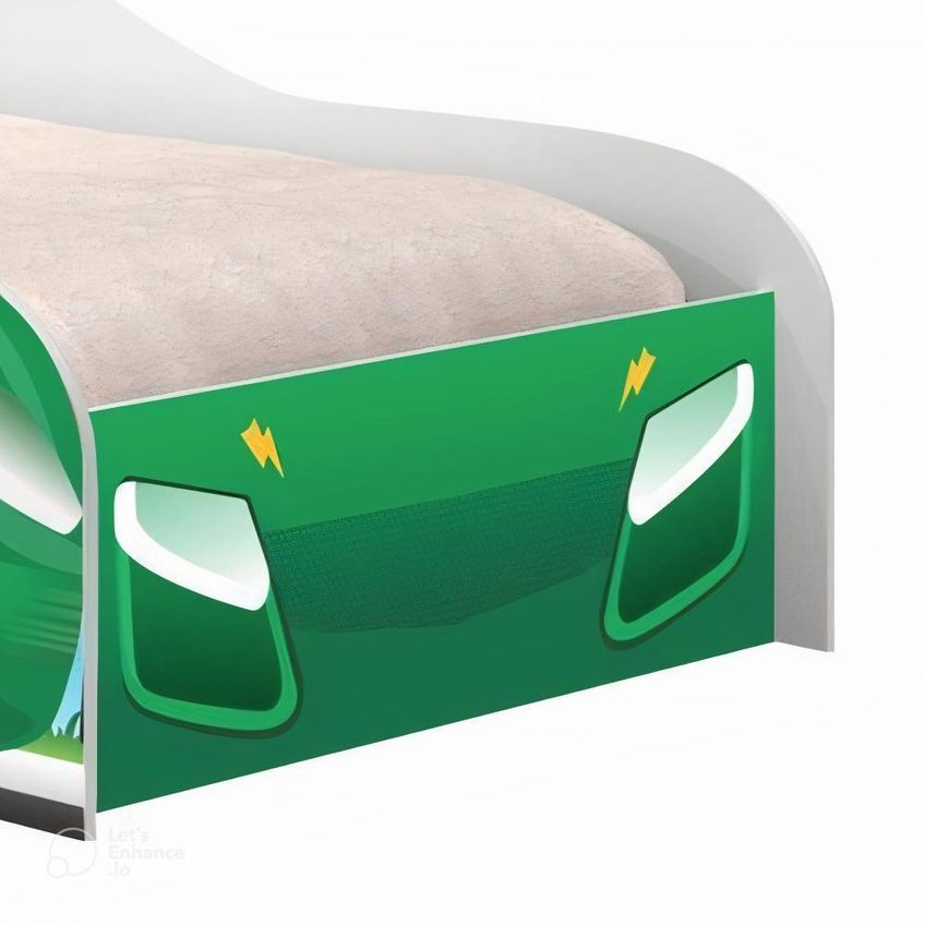 Cama Carro Solteiro Kaboom Stylo Com Bordas Arredondadas MDF Verde Casah - imagem 3