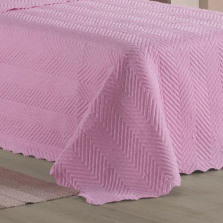 Cobre Leito Colcha Sensação Solteiro 2 Peças 100% Poliéster Matelassê Reversível Rosa Casa Show - imagem 3