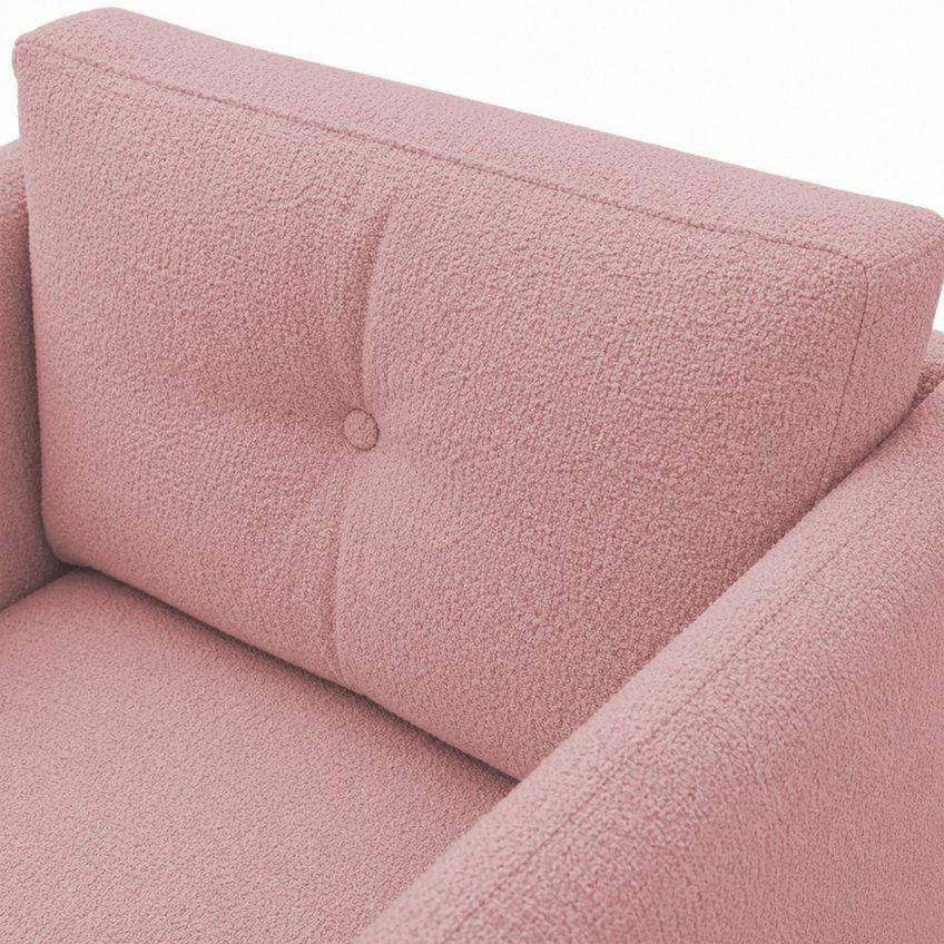 Poltrona Com Puff Aviv Verso Decorativa Luxo Tecido Bouclé Conforto Clique & Decore - imagem 2