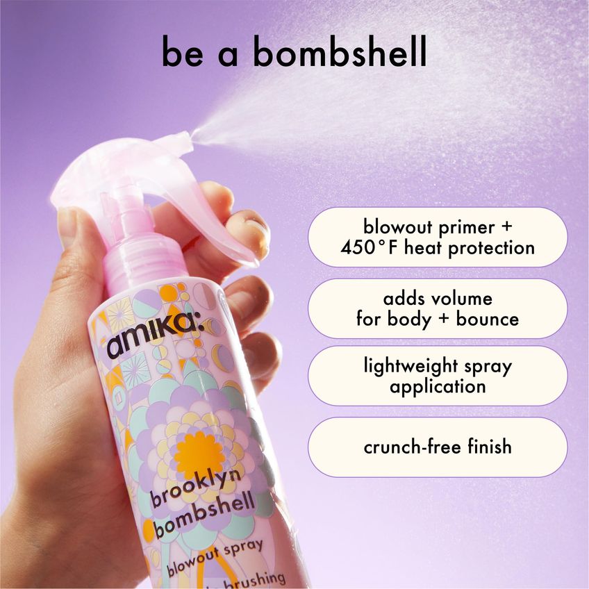 Spray Blowout Amika Brooklyn Bombshell 200ml Com Proteção Térmica - imagem 2