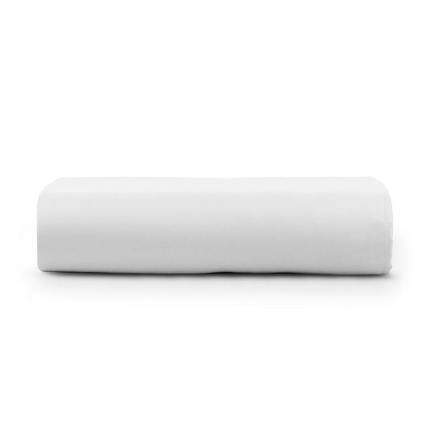 Kit Lençol Solteiro Egípcio Micropercal 600 Fios Sem Elástico 100% Poliéster Liso Branco Casa Show - imagem 3