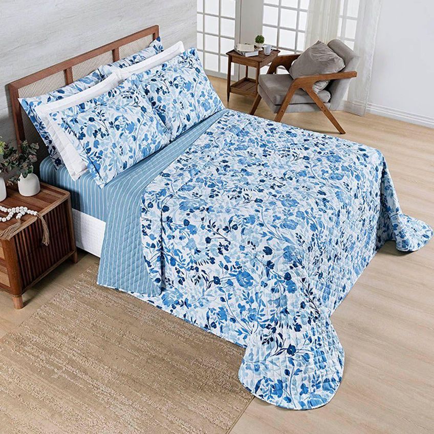 Cobre Leito Colcha Elyte Queen 3 Peças 100% Poliéster Matelassê Dupla Face Branco - imagem 3