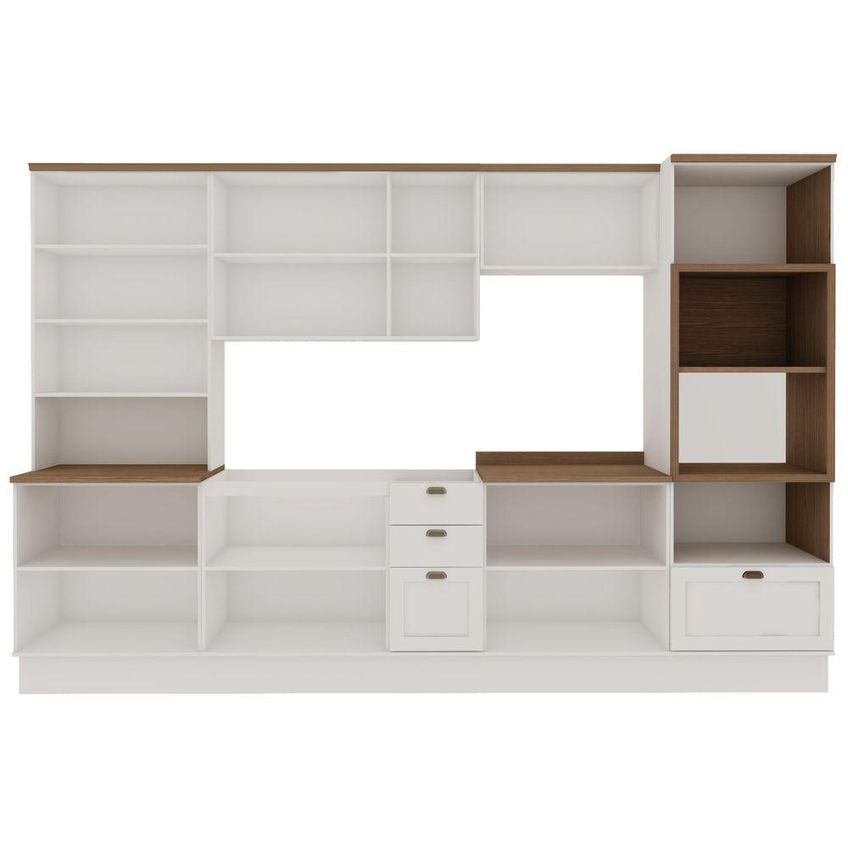 Cozinha Completa Iluminata 6 Peças 14 Portas 4 Gavetas Mdf Mdp 350cm Branco E Ebano - imagem 5