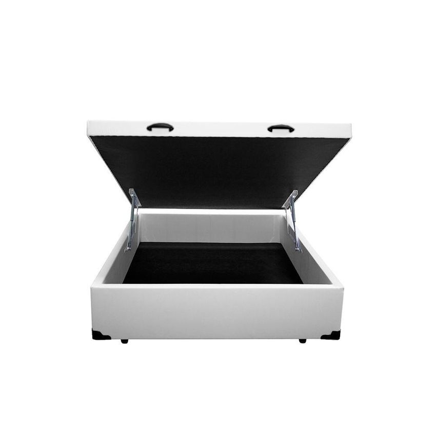 Cama Box Com Baú Casal Homequeen Blindado Reforçado Conjugado Branco - imagem 4