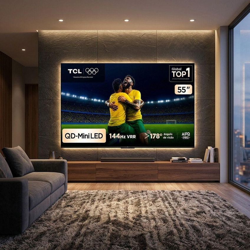 Smart TV TCL C6K 55 Polegadas 4K QLED Mini LED Preto Android TV 144Hz Bivolt - imagem 3