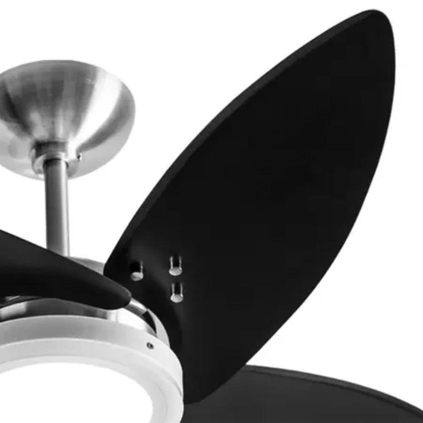 Ventilador De Teto Tron 130w 120cm 4 Pás 3 Velocidades Preto Azzam 110v - imagem 3