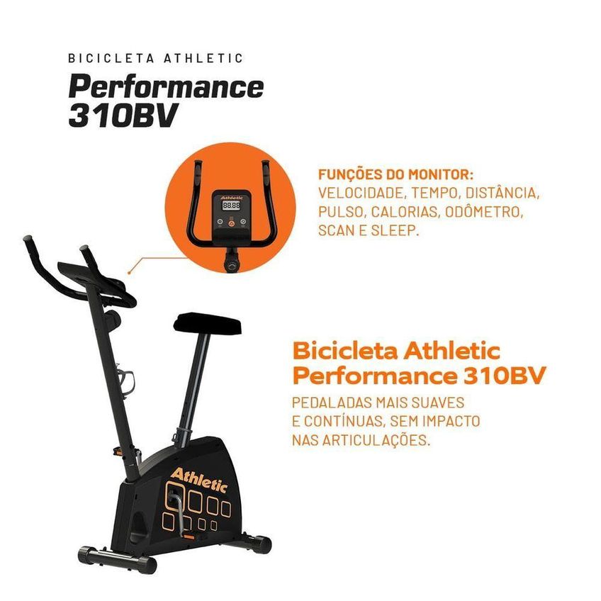 Bicicleta Ergométrica Vertical Athletic Performance 310bv Magnética Manual 8 Níveis 150kg - imagem 2