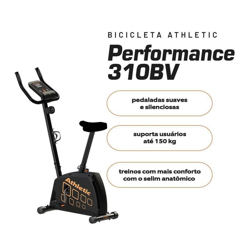 Bicicleta Ergométrica Vertical Athletic Performance 310bv Magnética Manual 8 Níveis 150kg - imagem 4