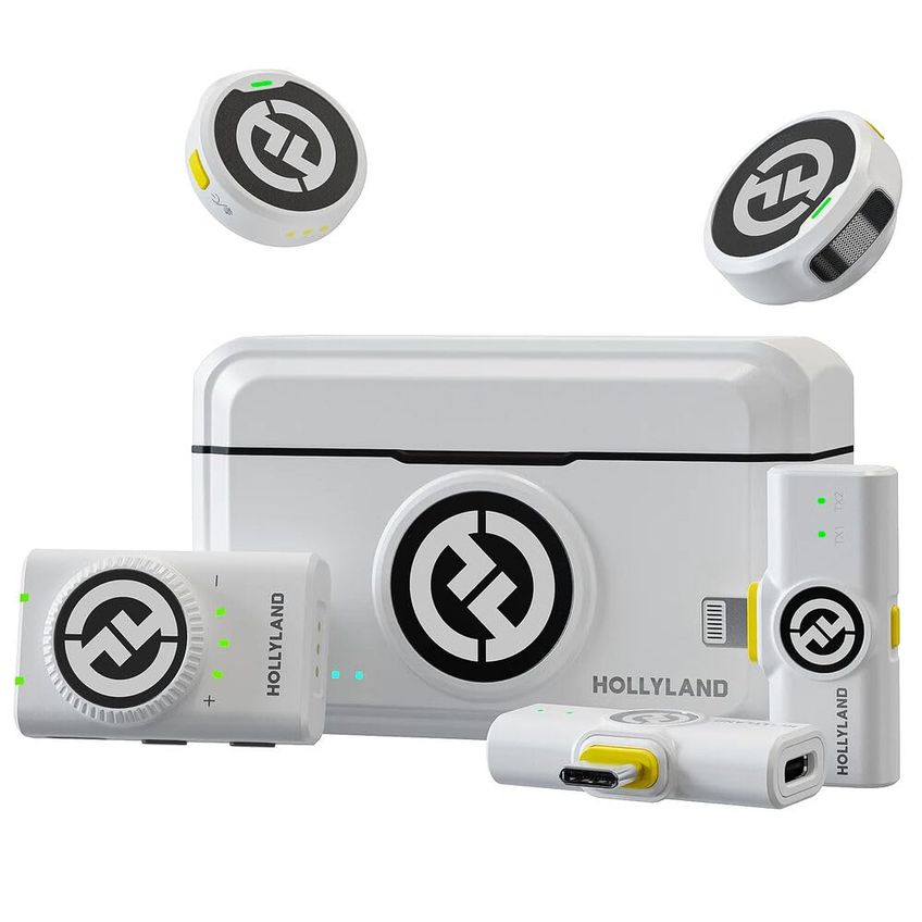 Microfone Hollyview Lark M2 Duo Sem Fio 300m Marfim - imagem 2