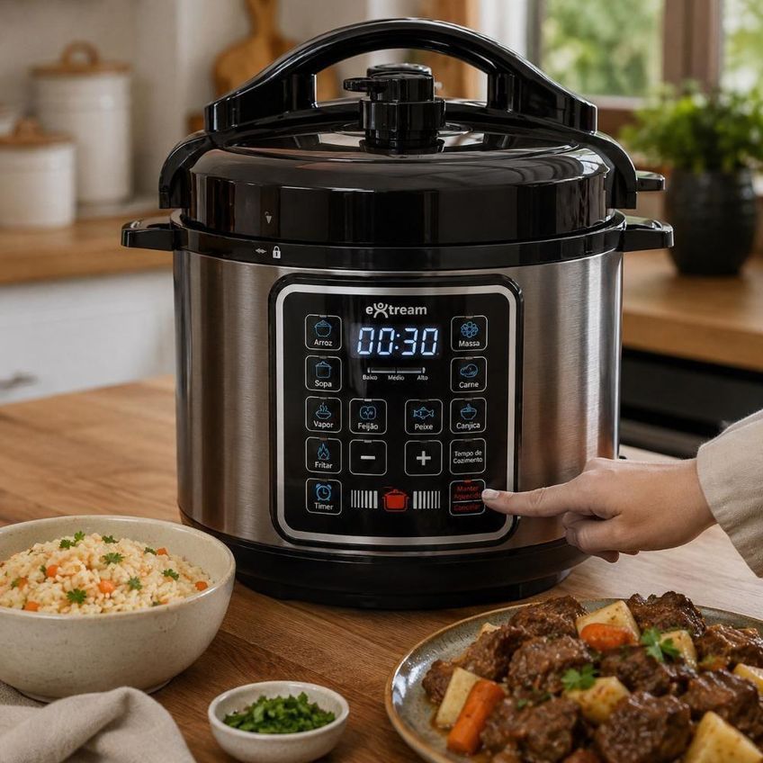 Panela De Pressão Elétrica Extream Smartcook Pro 6l 1000w Prata 220v - imagem 3