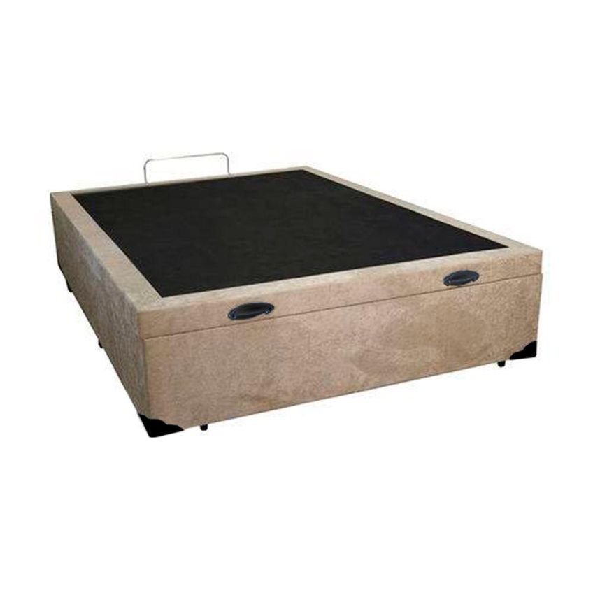 Cama Box Com Baú Casal Extremo Reforçado Homequeen Suede Bege - imagem 3