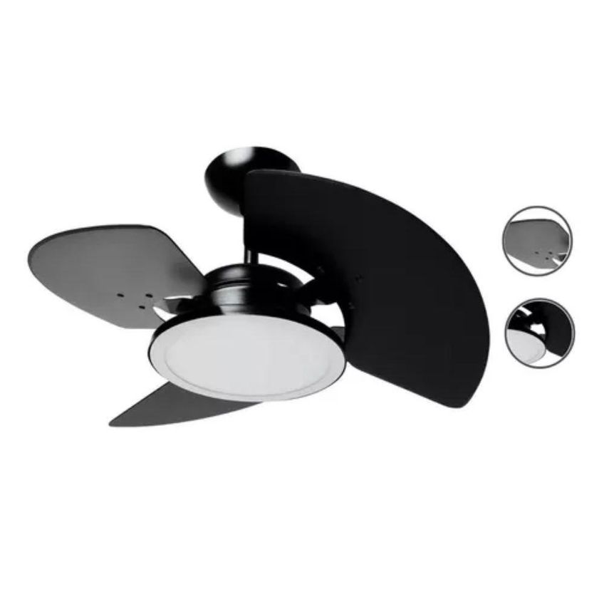 Ventilador De Teto Tron 130w 3 Pás Preto Aventador Led 110v - imagem 5