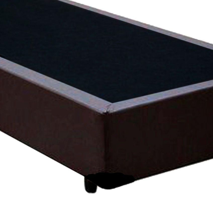 Cama Box Solteiro Homequeen Courino Marrom Homequeen - imagem 3