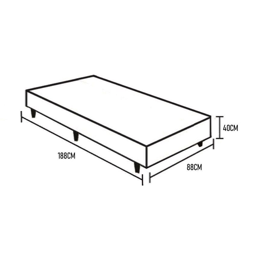 Cama Box Solteiro Homequeen Courino Marrom Homequeen - imagem 4