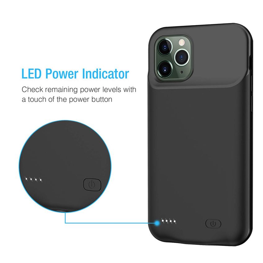 Capa Com Bateria Yingykj Para Iphone 11 Pro 7000 mAh Preta - imagem 3