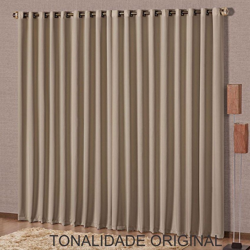 Cortina Corta Luz Linha Nobre Poliéster Para Sala Marrom - imagem 3