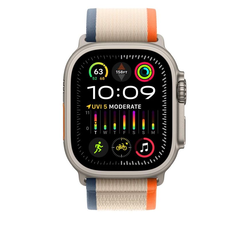 Pulseira Apple Watch Trail Loop 49 Mm Laranja/bege Acabamento Em Titânio Rugged - imagem 3