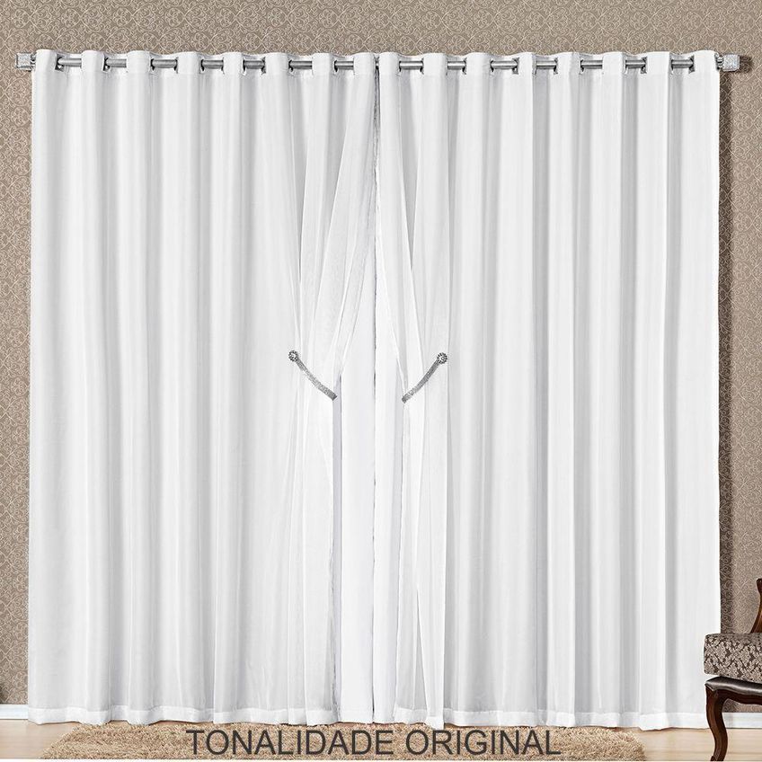 Cortina Egito Para Varão 4,00m X 2,70m Poliéster De Decoração Branca - imagem 3