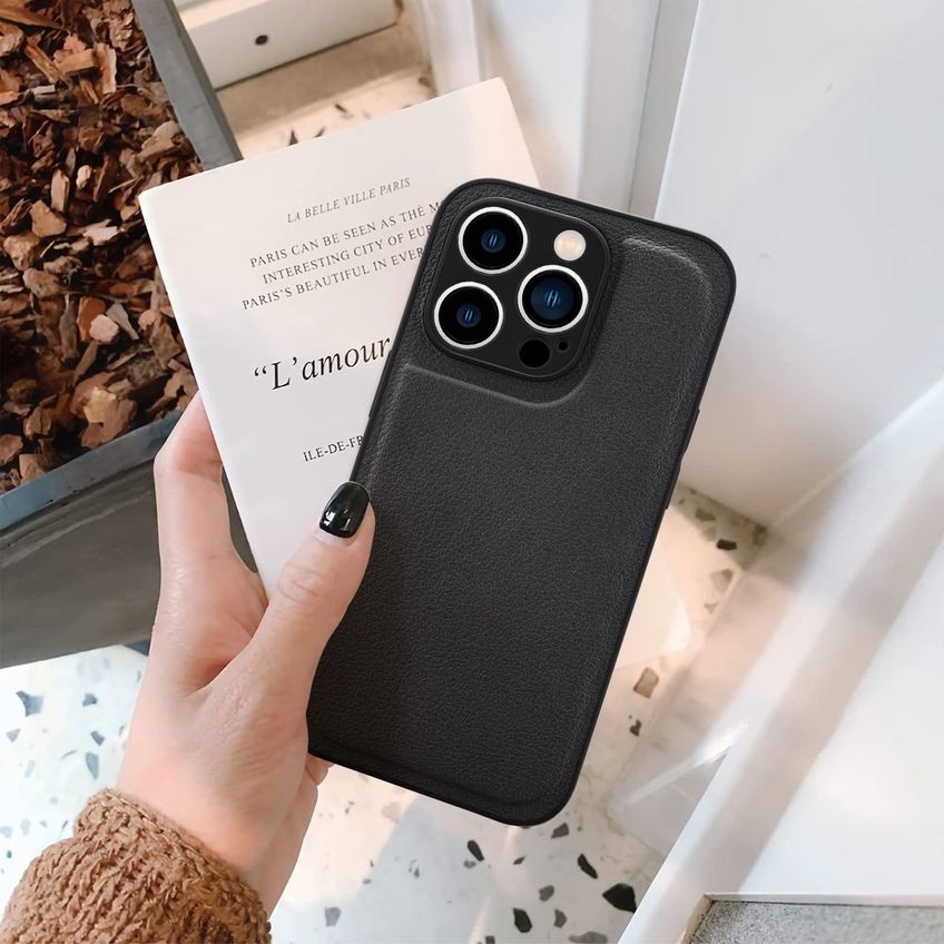 Capa De Celular Maycari Para Iphone Xs Max - Couro Preto - imagem 2