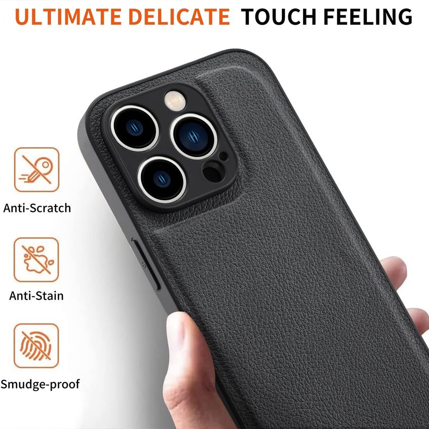 Capa De Celular Maycari Para Iphone Xs Max - Couro Preto - imagem 3