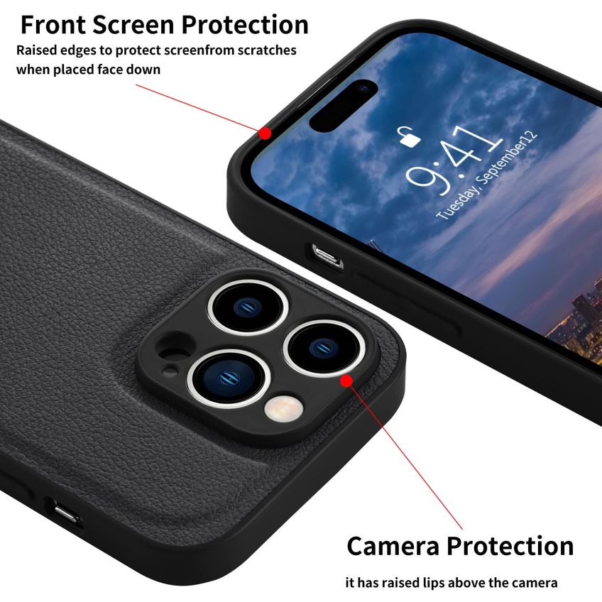Capa De Celular Maycari Para Iphone Xs Max - Couro Preto - imagem 4