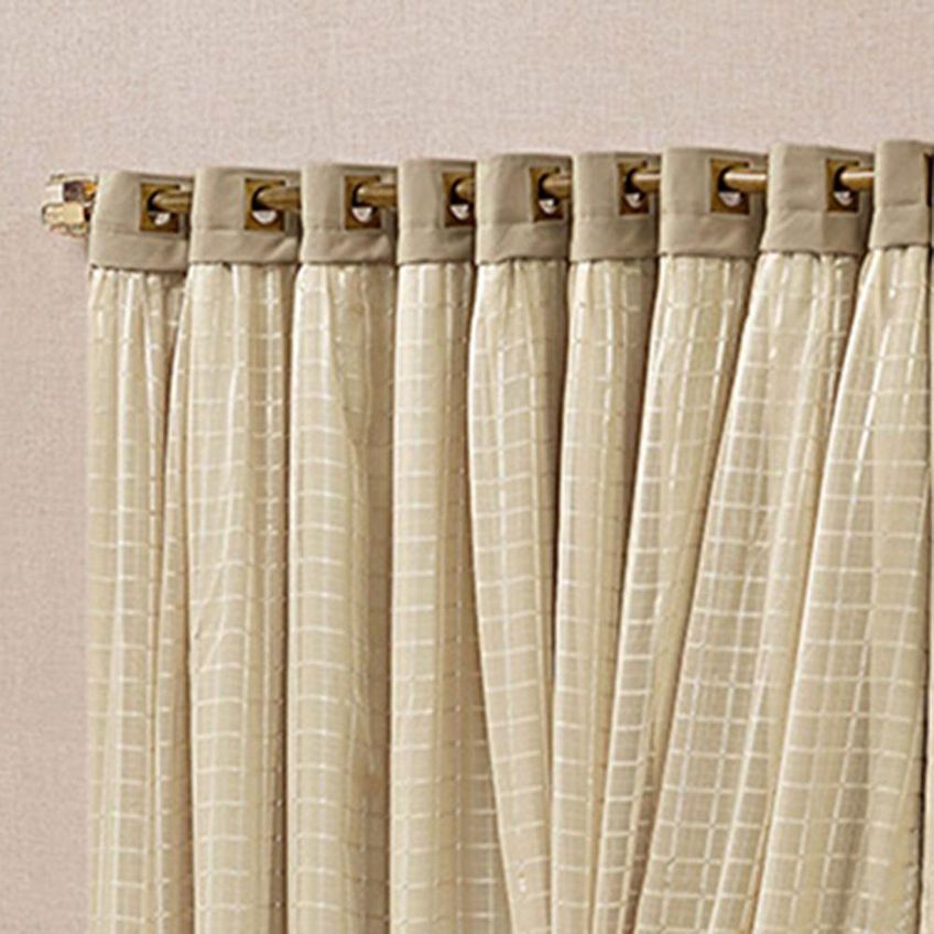 Cortina Canaã Linha Nobre Para Varão Poliéster Para Decoração Marrom - imagem 3