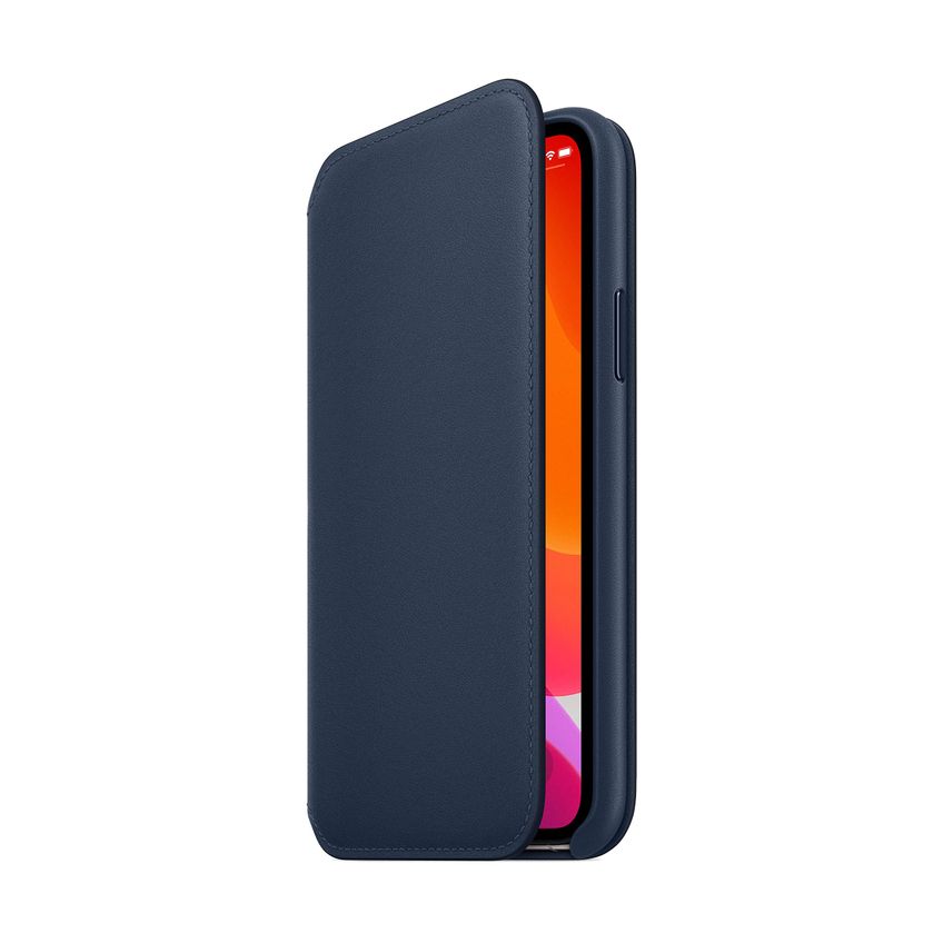Capa Folio De Couro Azul Marinho Para Apple Iphone 11 Pro - imagem 3
