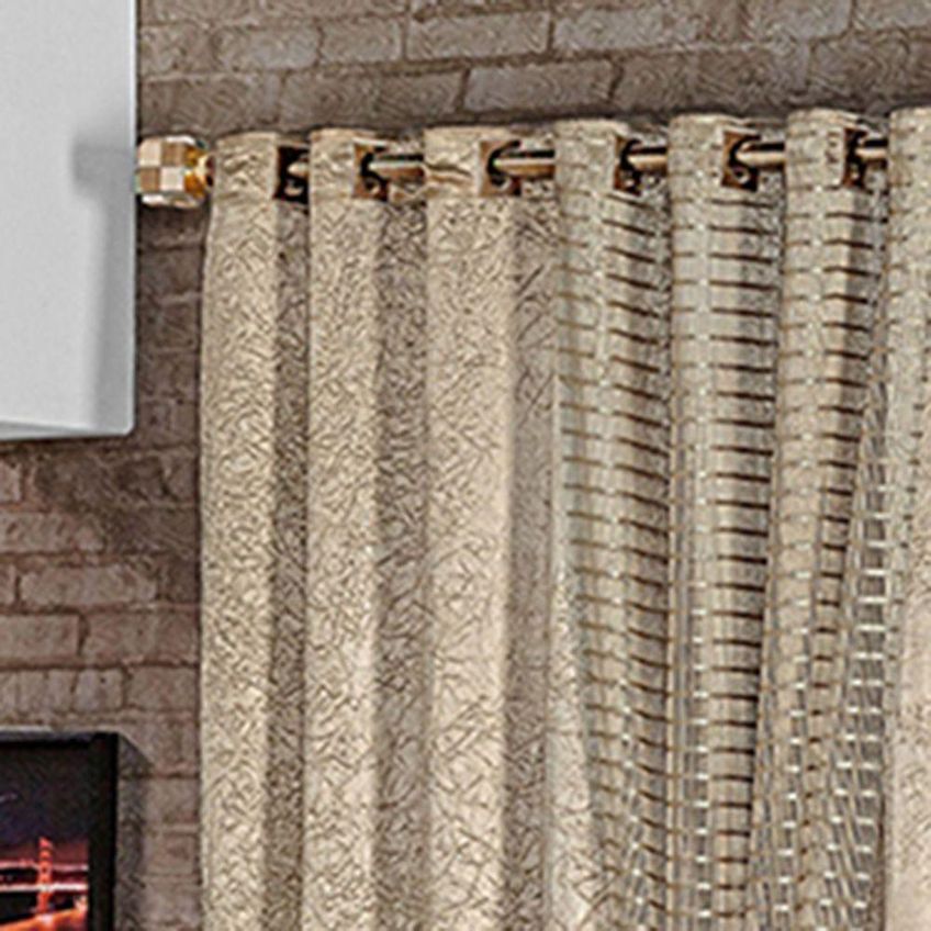 Cortina Rekynte Linha Nobre 2,00m X 1,70m Poliéster Para Decoração Bronze - imagem 3