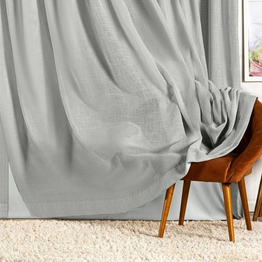 Cortina Marrye Para Varão 4,00m X 2,70m Poliéster Para Decoração Cinza - imagem 4