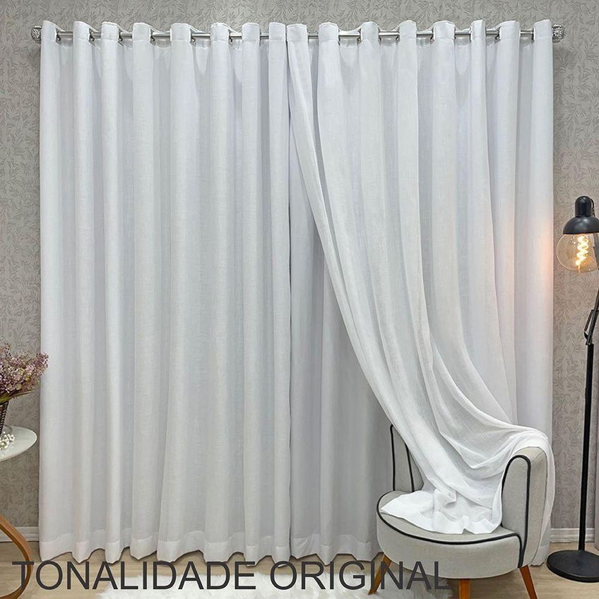 Cortina Athenas Para Varão 3,00m X 2,50m Poliéster Para Decoração Branca - imagem 3