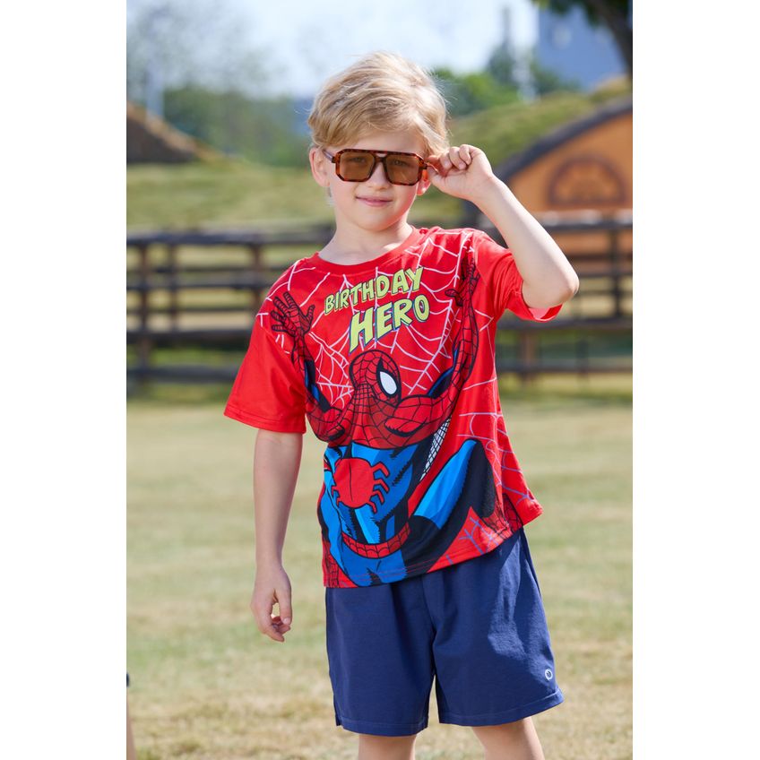Camiseta Infantil Disney Marvel Homem-aranha Aniversário Herói Algodão - imagem 2