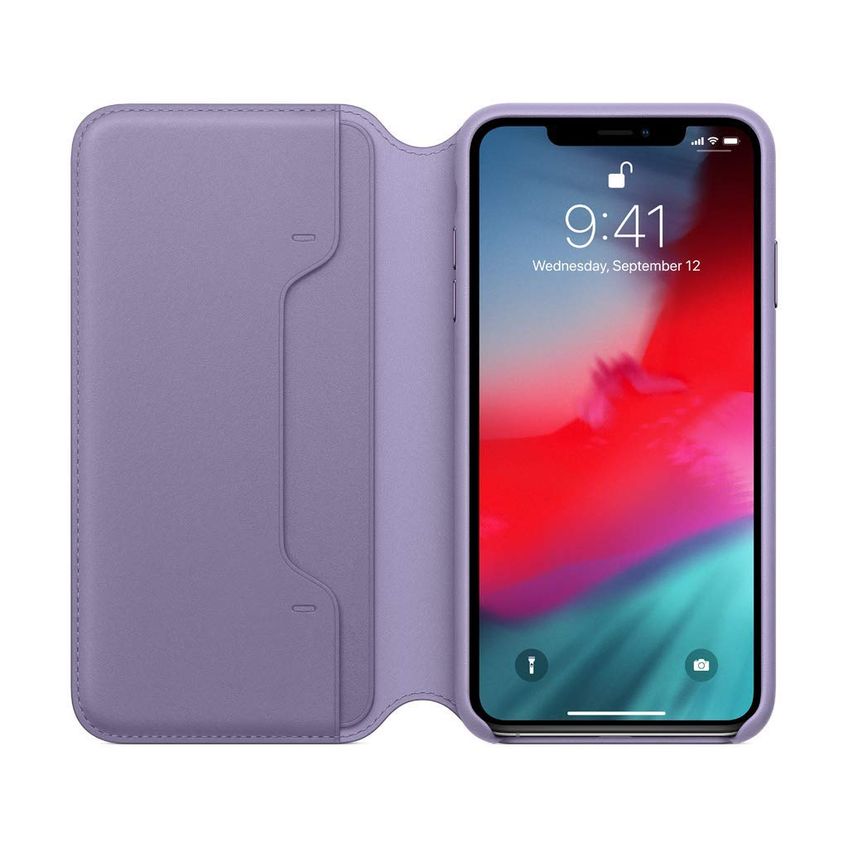 Capa Apple iPhone XS Max Em Couro Folio Lilás - imagem 3