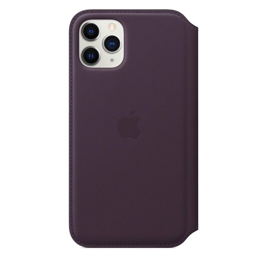 Capa Folio De Couro Para Apple iPhone 11 Pro Na Cor Berinjela - imagem 2