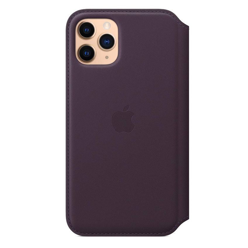 Capa Folio De Couro Para Apple iPhone 11 Pro Na Cor Berinjela - imagem 4
