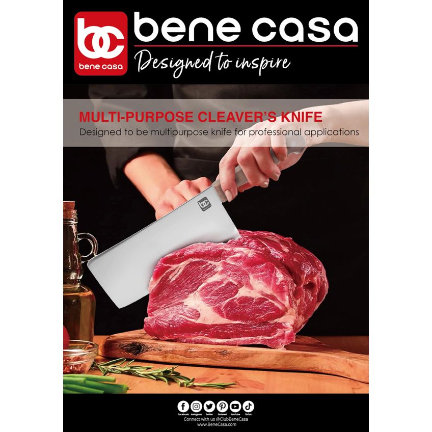 Cutelo Bene Casa 18 Cm Aço Inoxidável Com Cabo De Pau-rosa - imagem 4