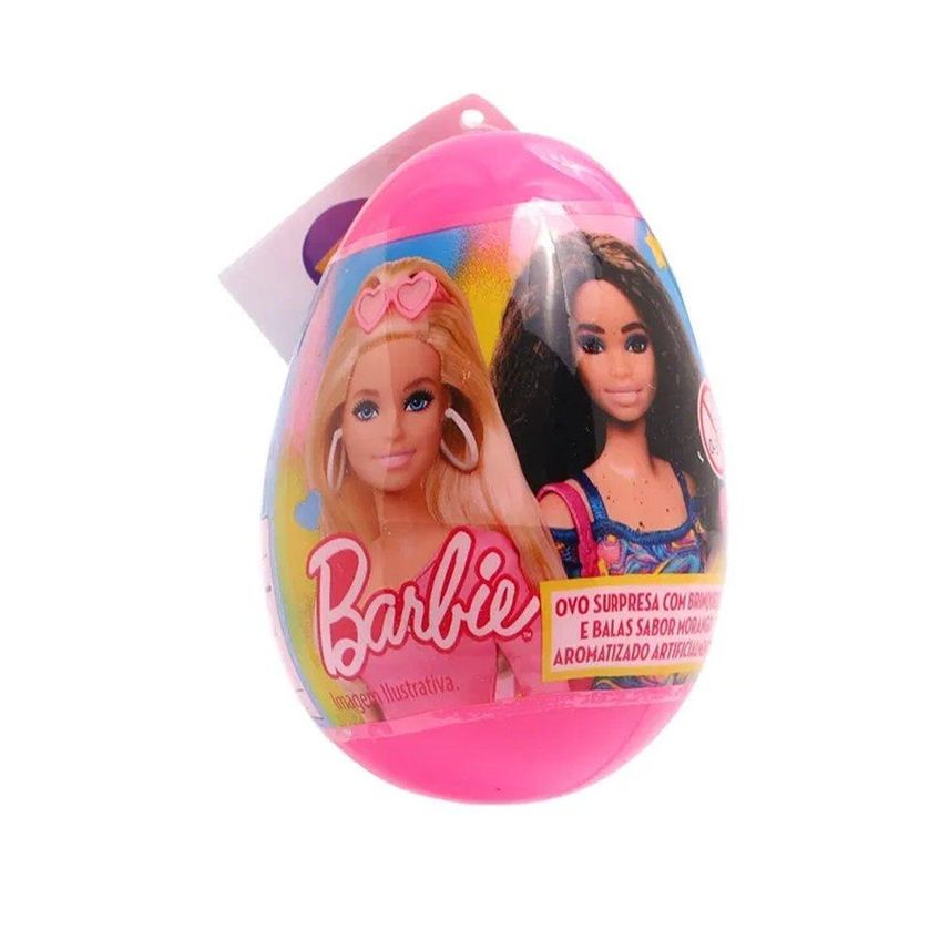 Ovos Surpresa Com Brinquedo E Balas Sabor Morango Barbie Fun 10g Embalagem Com 6 Unidades Sortido - imagem 3