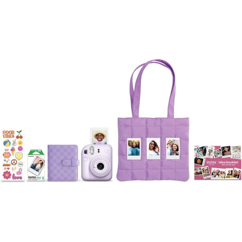Kit Instax Mini 12 Fujifilm Roxo Com Bolsa E Filme - imagem 2