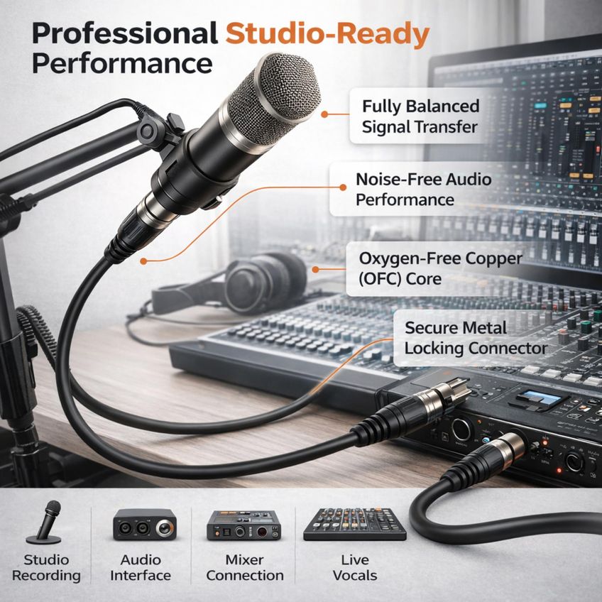 Microfone Gearlux MD-01 Com Fio, XLR 5m, Liga/Desliga - imagem 2