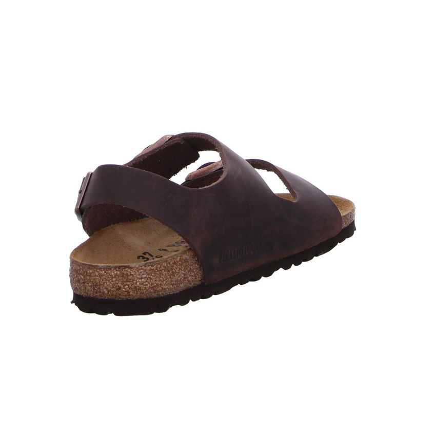 Birkenstock Unissex Milano Sandálias De Couro Marrom Habana 9 Feminino/7 Masculino - imagem 2
