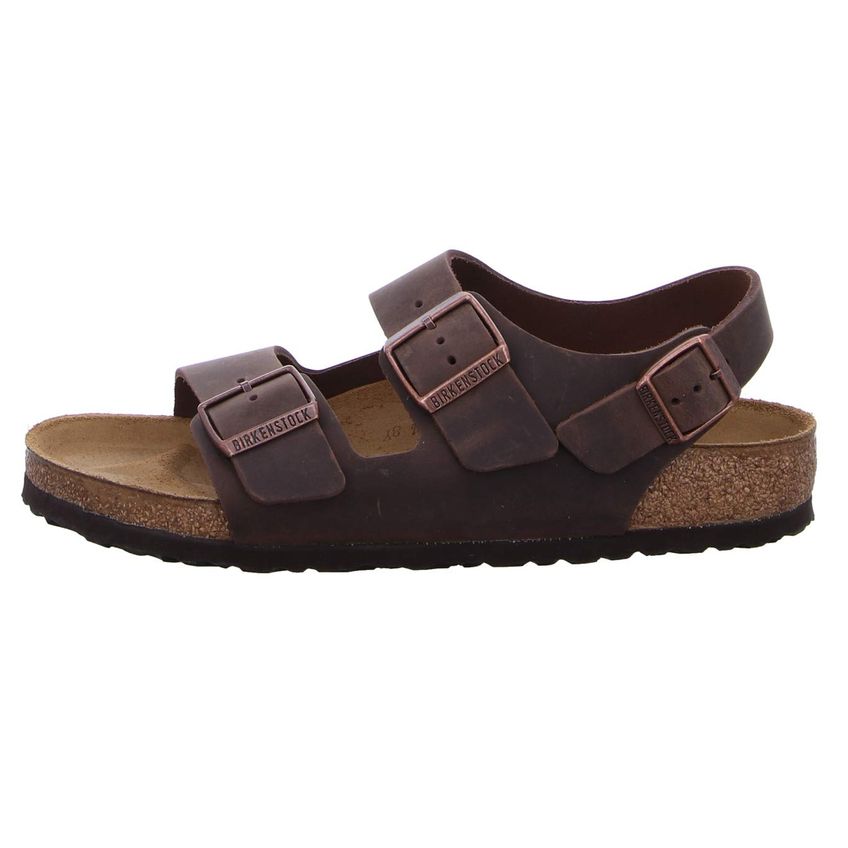 Birkenstock Unissex Milano Sandálias De Couro Marrom Habana 9 Feminino/7 Masculino - imagem 3